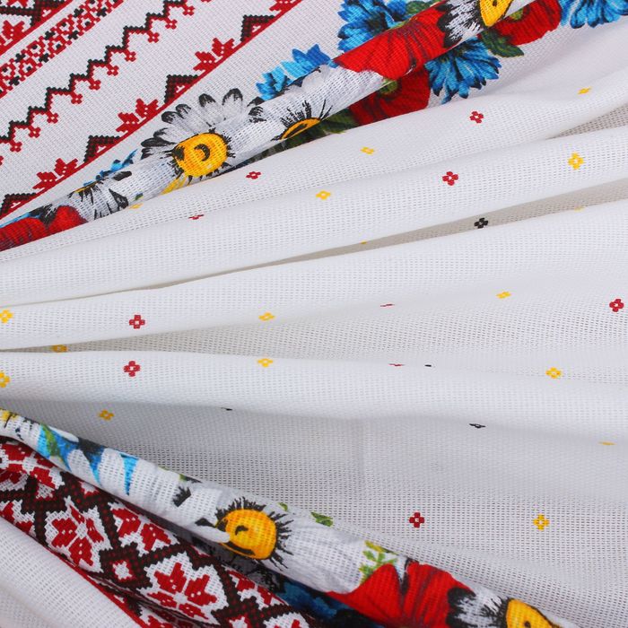 Скатерть "Доляна" Букет 150*200 см, 100% хлопок, рогожка, 162 г/м2