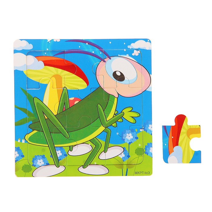 Пазл малый "Кузнечик", 9 элементов