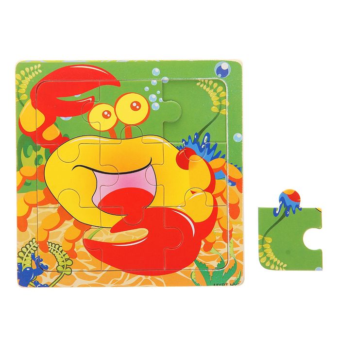 Пазл малый "Весёлый краб", 9 элементов