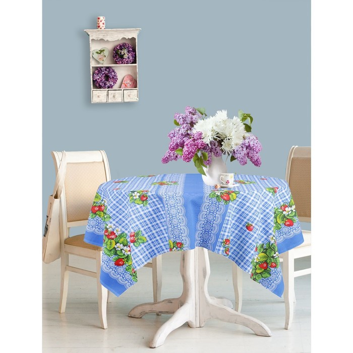 Скатерть "Доляна" Виктория 150*200 см, 100% хлопок, рогожка, 162 г/м2