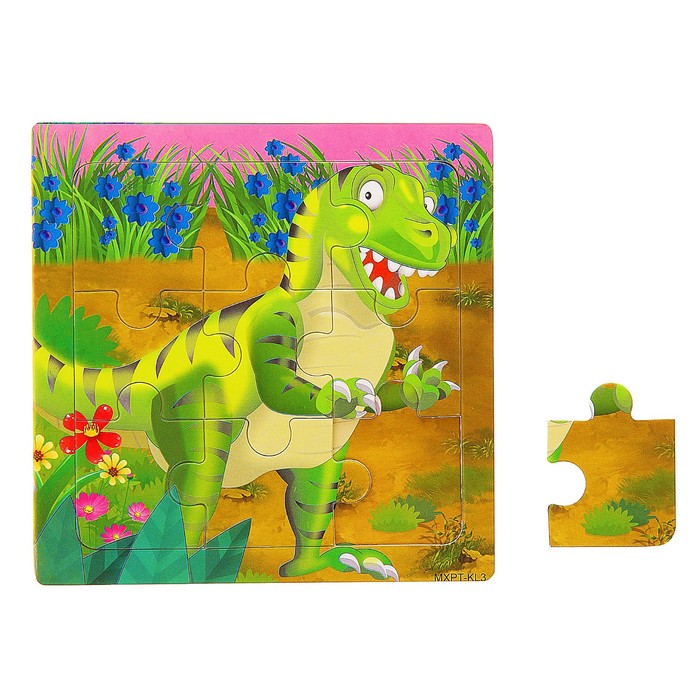 Пазл малый "Тиранозаврик", 9 элементов