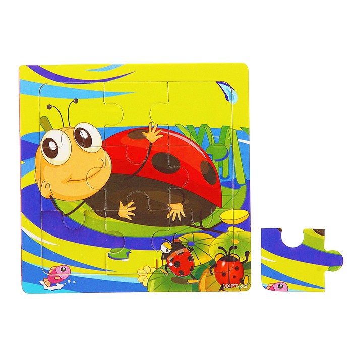 Пазл малый "Божья коровка", 9 элементов