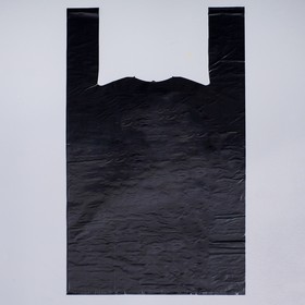 Пакет "Suominen" чёрный, полиэтиленовый, майка, 28 х 55 см, 35 мкм от Сима-ленд