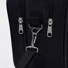 Сумка мужская, 2 отдела на молниях, наружный карман, длинный ремень, цвет чёрный - Фото 5
