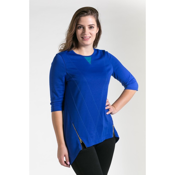 Туника женская 4609, размер 44, рост 164 см, цвет тёмно-синий/бирюза
