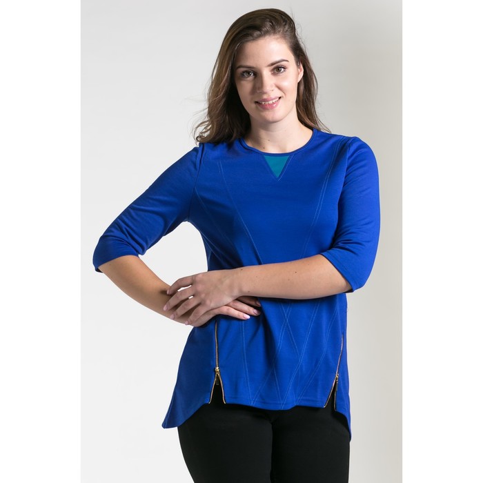 Туника женская, размер 50, рост 164 см, цвет тёмно-синий/бирюза (арт. 4609 С+)