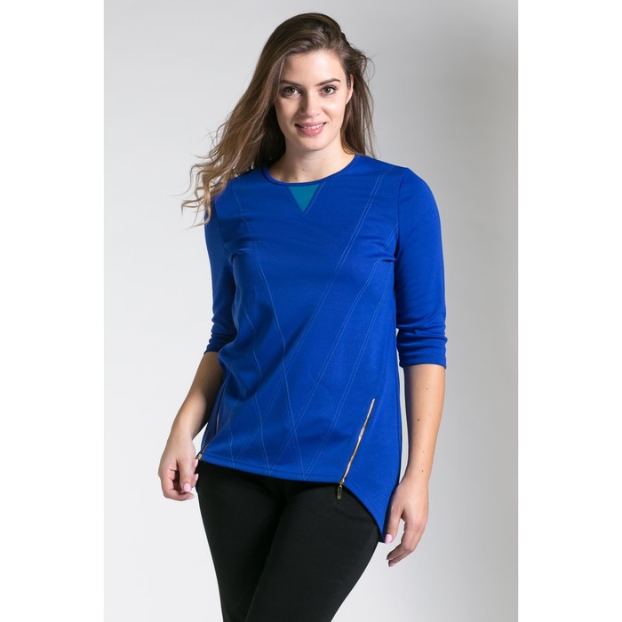 Туника женская 4609, размер 48, рост 164 см, цвет тёмно-синий/бирюза