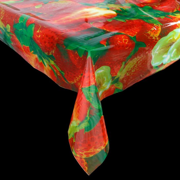 Клеенка ПВХ, ширина 137 см "Клубника", рулон 30 м