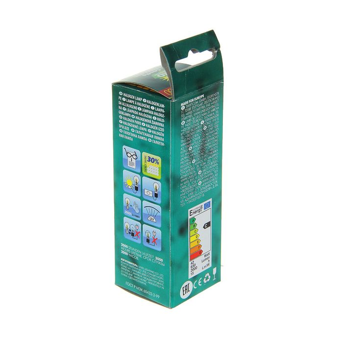 Лампа галогенная Uniel, Е14, 42 Вт, 230 В, матовая