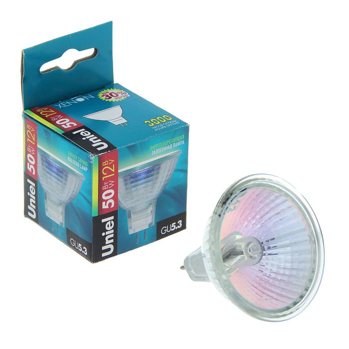 Лампа галогенная Uniel, GU5.3, 50 Вт, 12 В