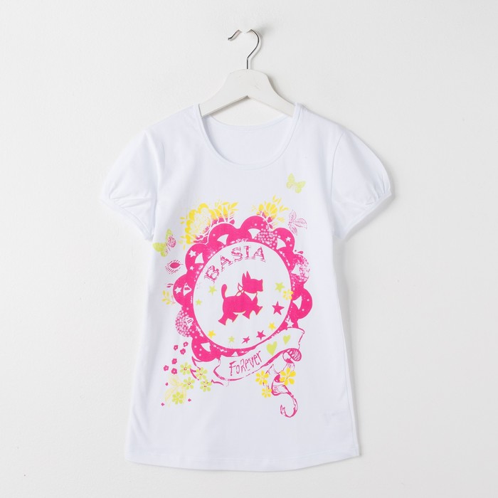 Футболка для девочки, рост 140 см (10 лет), цвет белый Л473