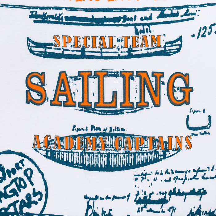 Комплект для мальчика (футболка+шорты), рост 122 см (7 лет), цвет тёмно-бирюзовый/белый (арт. Н464)