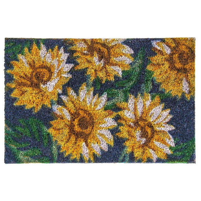 Коврик, кокосовый на ПВХ основе "Цветы"