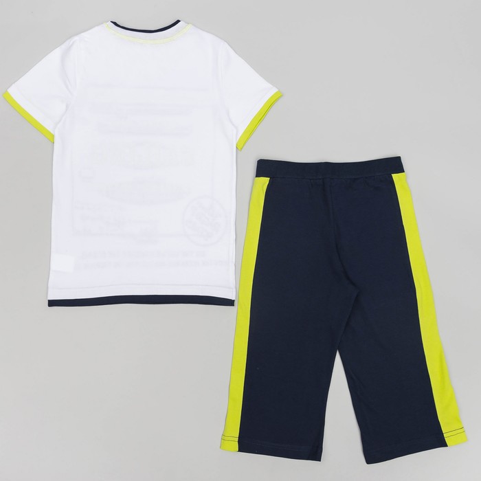 Комплект для мальчика (футболка+шорты), рост 122 см (7 лет), цвет тёмно-синий/белый (арт. Н464)