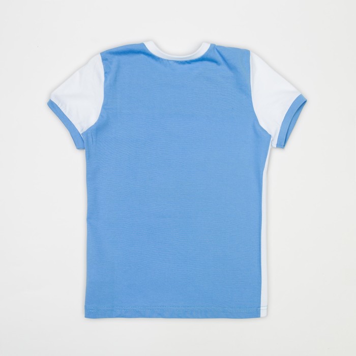 Футболка для мальчика, рост 122 см (7 лет), цвет голубой/белый (арт. Н224)