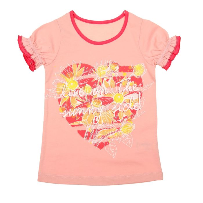 Футболка для девочки, рост 98 см, цвет персик Л205_Д
