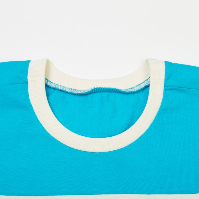 Футболка для мальчика, рост 128 см (8 лет), цвет бирюзовый/экрю (арт. Н224)