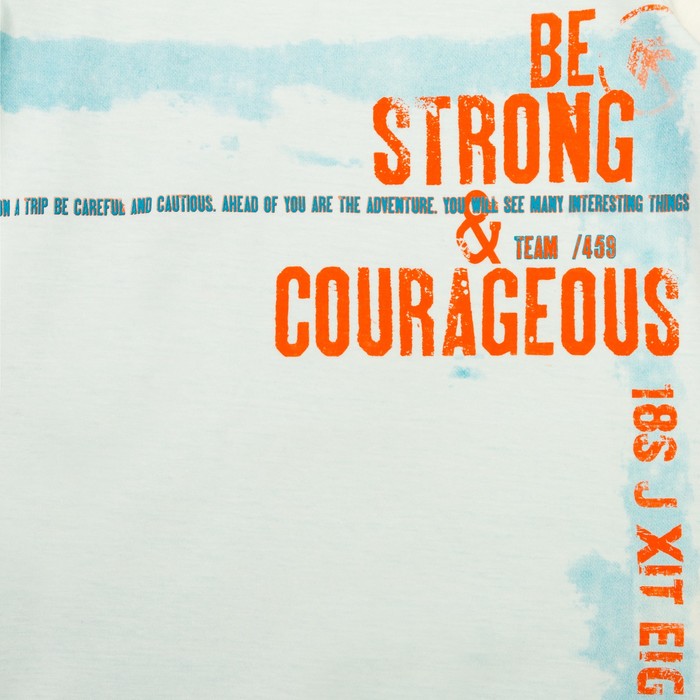 Футболка для мальчика, рост 122 см (7 лет), цвет бирюзовый/экрю (арт. Н224)