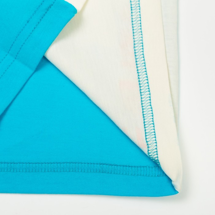 Футболка для мальчика, рост 122 см (7 лет), цвет бирюзовый/экрю (арт. Н224)