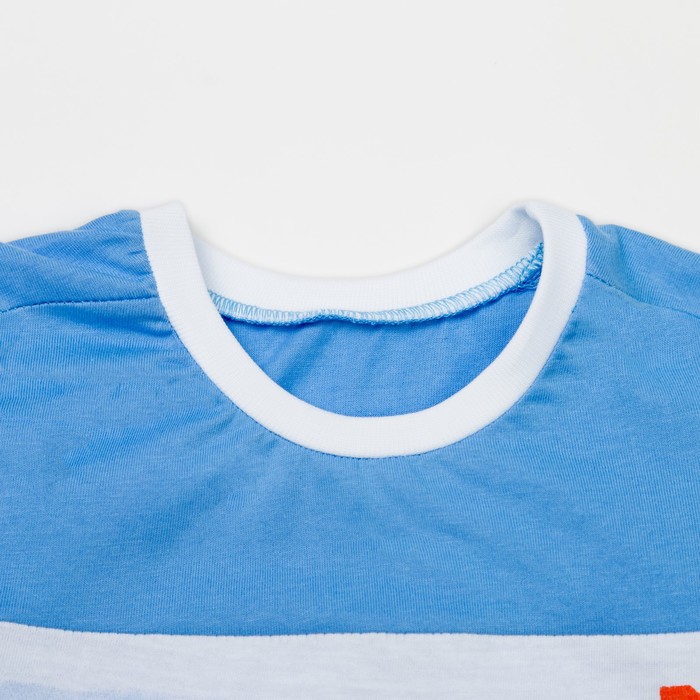 Футболка для мальчика, рост 116 см (6 лет), цвет голубой/белый (арт. Н224)