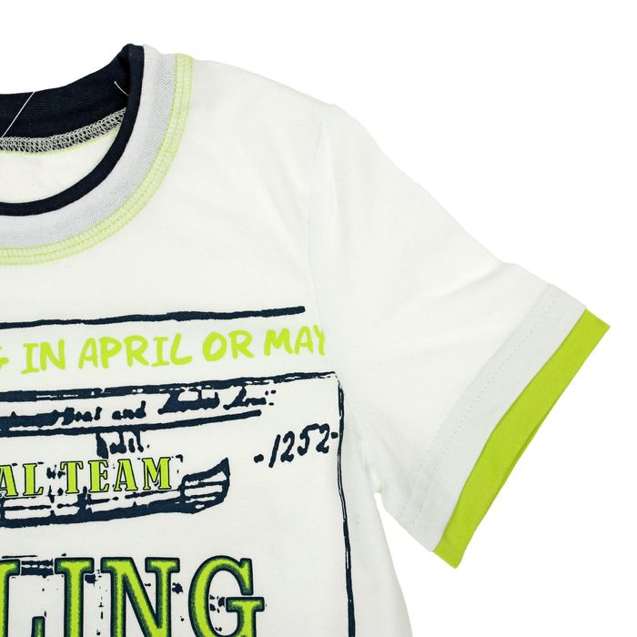 Комплект для мальчика (футболка+шорты), рост 146 см (11 лет), цвет тёмно-синий/белый (арт. Н464)