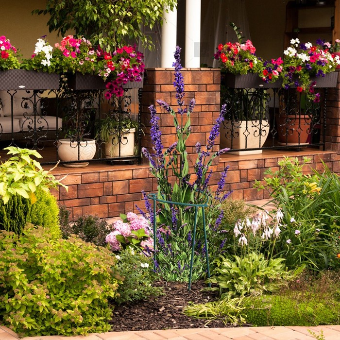 Кустодержатель разборный, d=20 см, h=35 см, ножка d=1 см, зелёный