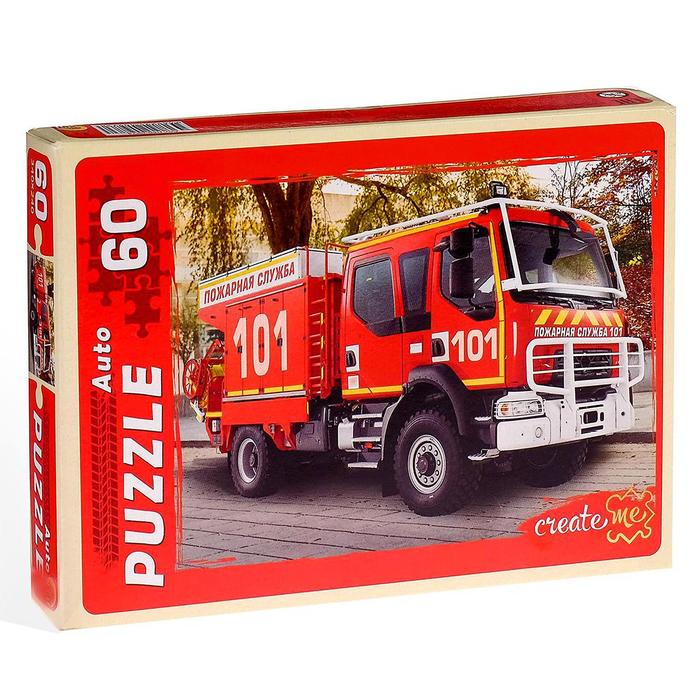 Пазлы "Пожарная машина", 60 элементов