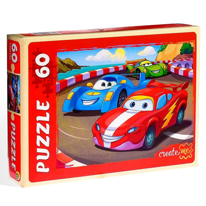 Пазл "Быстрые тачки", 60 элементов