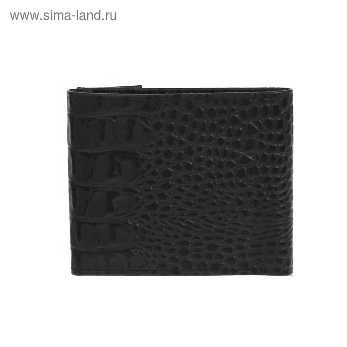 

Портмоне мужское, 1 отдел, отдел для карт, чёрный кайман