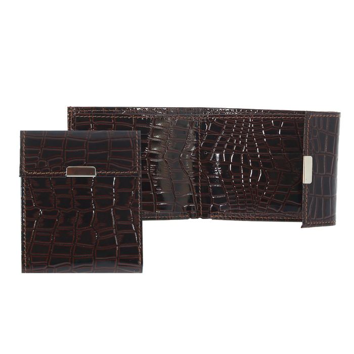 Портмоне, 1 отдел для купюр, для кредитных карт, цвет тёмно-коричневый