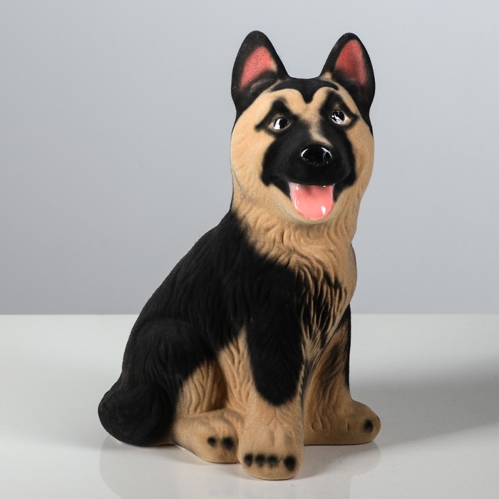 Копилка "Овчарка" флок, бежевая