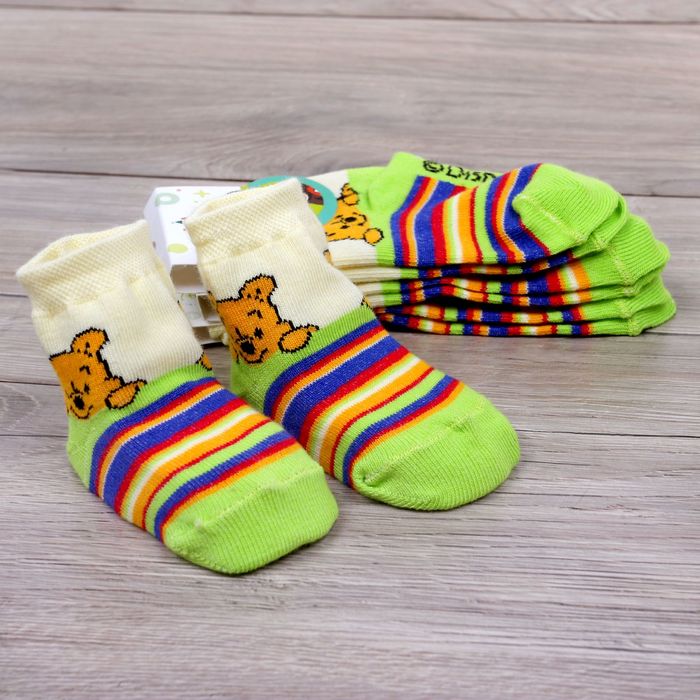 Носки детские "Дисней беби: Медвежонок Винни: полоска" 8-10 см, 6-9 мес., 100% хлопок