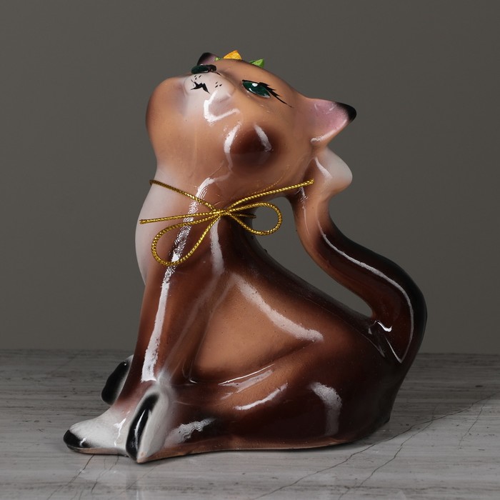 Копилка "Анфиса" малая, глянец, бежево-шоколадная