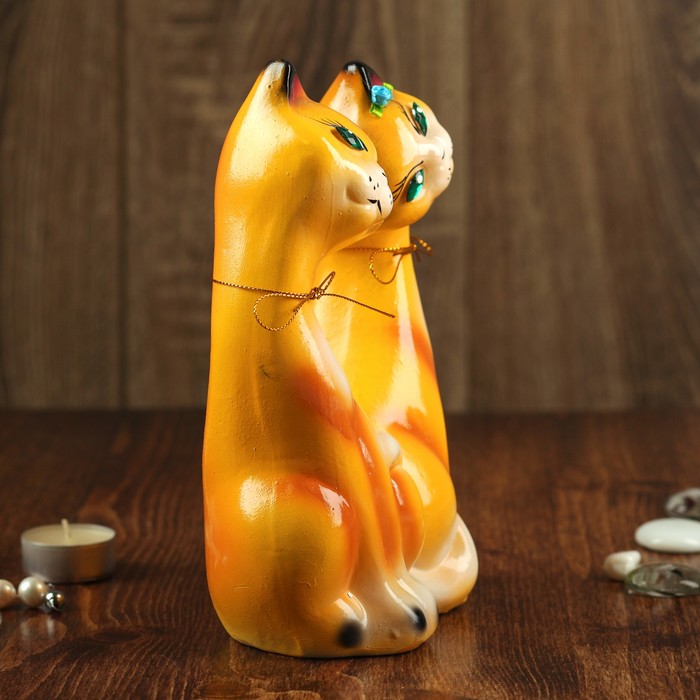 Копилка "Парочка котиков" глянец, жёлтая