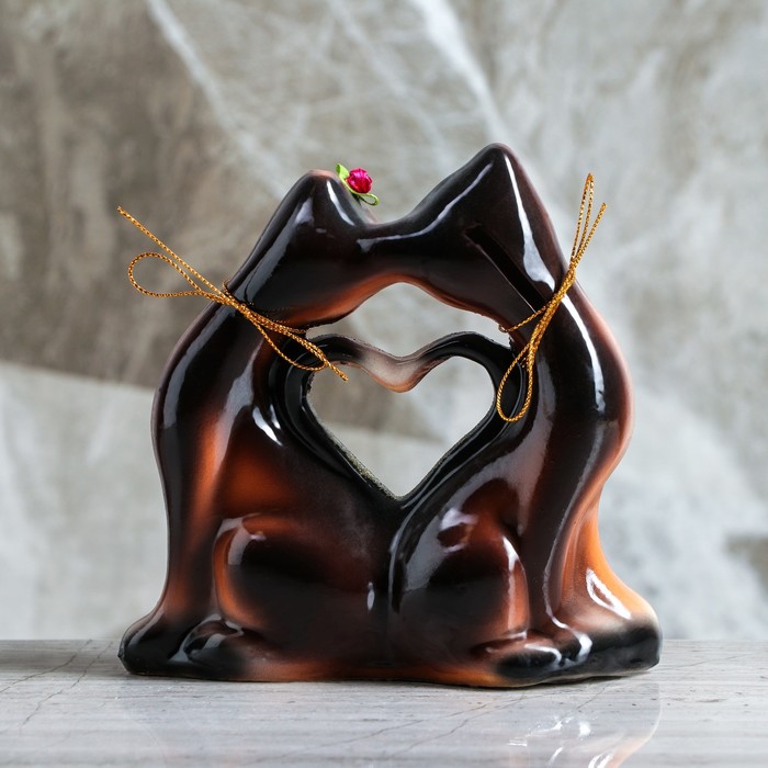 Копилка "Котики с сердцем" мини, глянец, бежевая