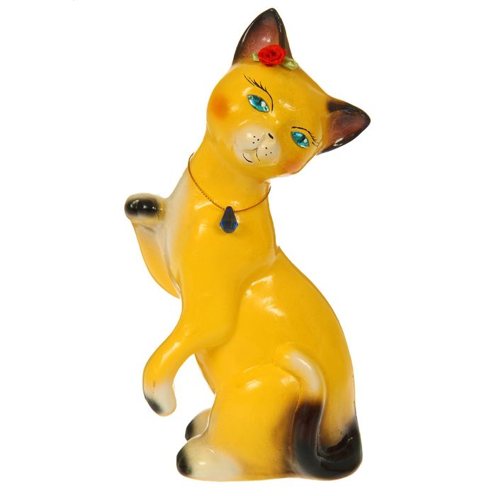 Копилка "Кошка Лапушка" глянец, жёлтая