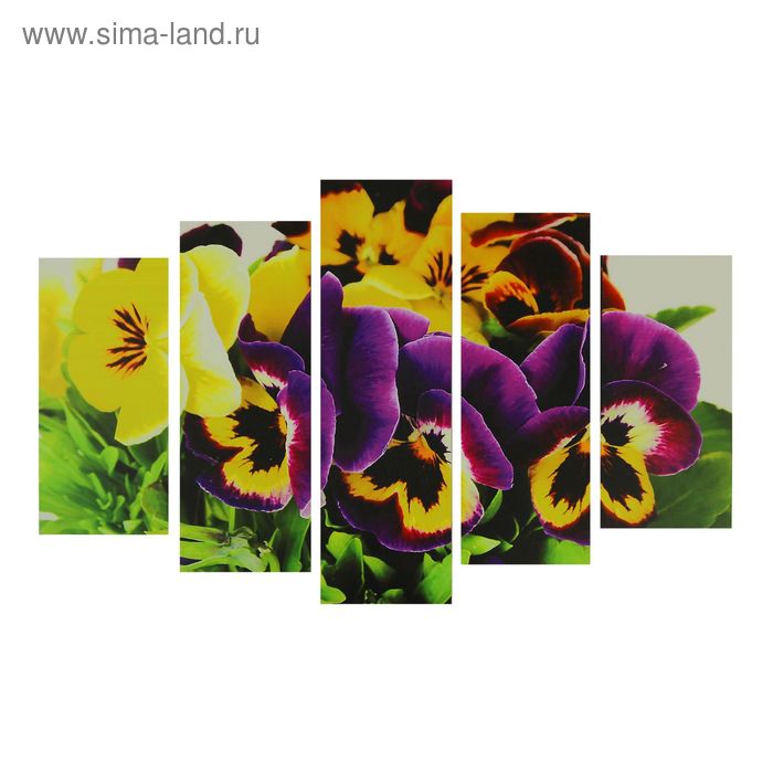 

Картина модульная на подрамнике "Анютины глазки" 2-25*52, 2-25*66,5, 1-25*80, 80*140 см