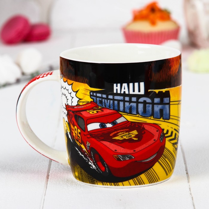 Набор кружка с подставкой "Наш чемпион" Тачки, 350 мл