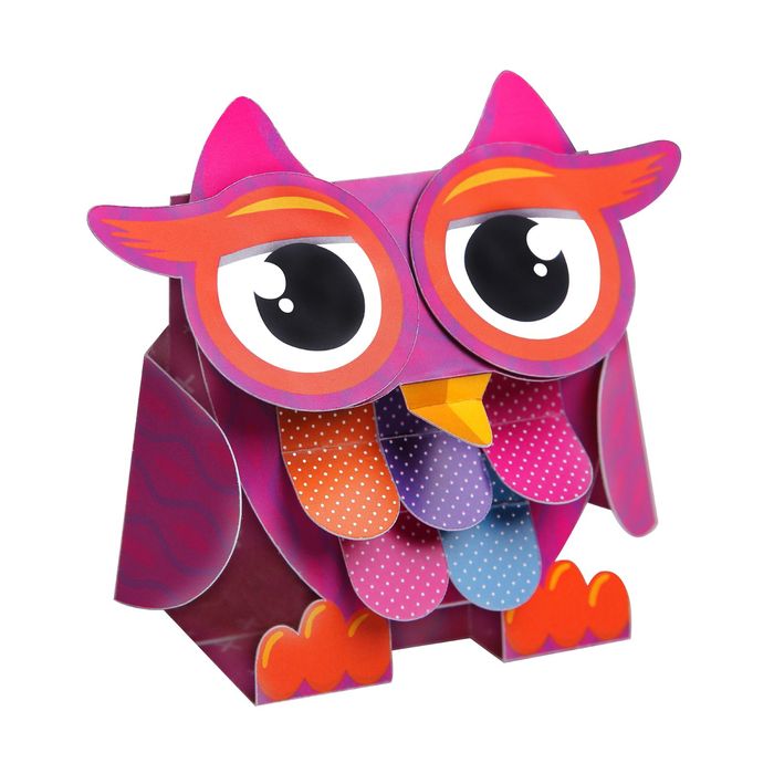 Аппликация бумагой "Сова" для самых маленьких + липкая лента