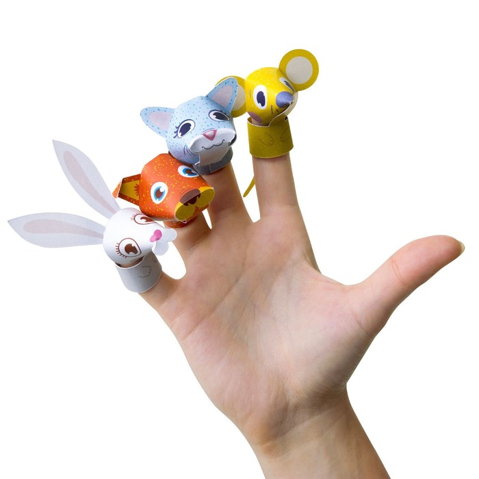 Аппликация бумагой "Зверята" для самых маленьких + липкая лента