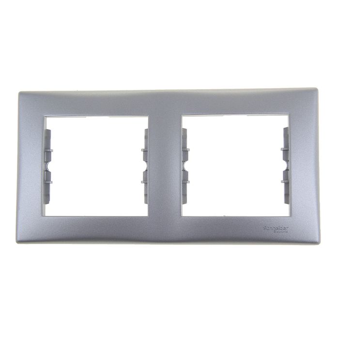 Рамка " Sedna" SchE SDN5800360, двухместная, горизонтальная, цвет алюминий