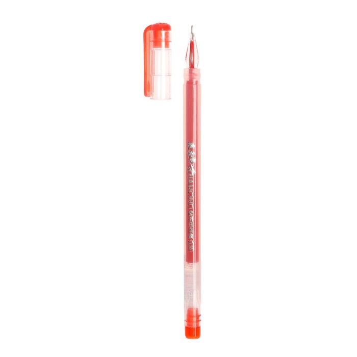 Ручка гелевая Кристалл 0.38 мм, красный, корпус прозрачный, безстержневая, игольчатый пишущий узел