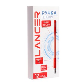 Ручка гелевая, 0.5 мм, прозрачный корпус, красный стержень от Сима-ленд