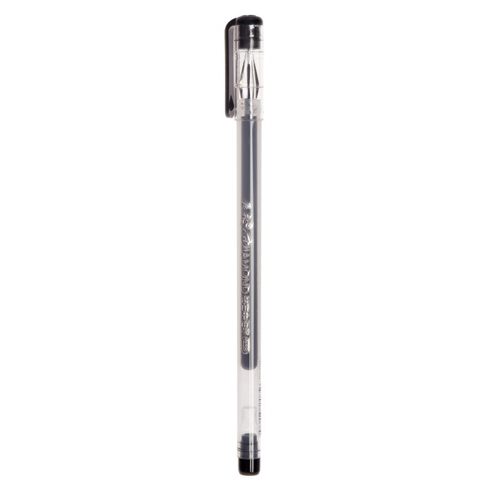 Ручка гелевая, 0.38 мм, цвет чёрный, корпус прозрачный, безстержневая, игольчатый пишущий узел, Кристалл