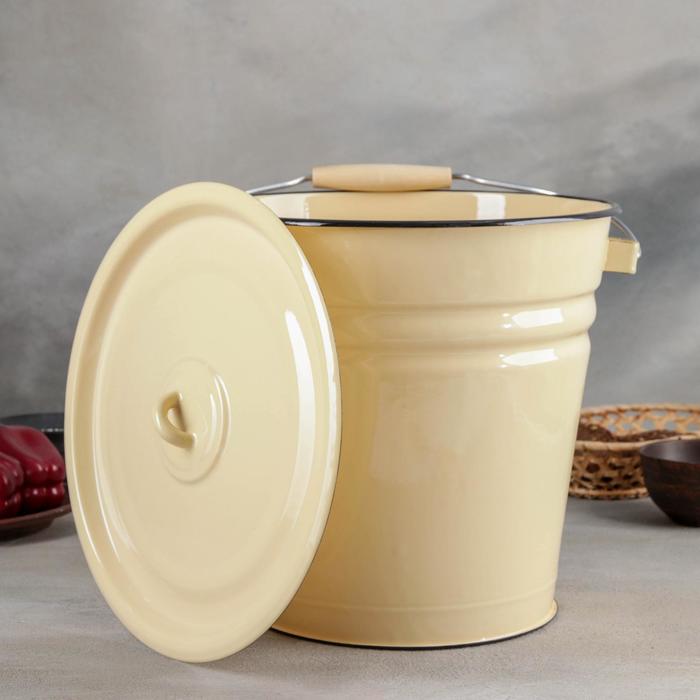 Ведро с крышкой 12 л, цвет серо-голубой