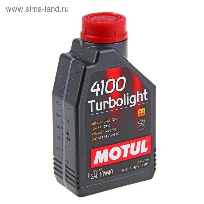 Моторное масло MOTUL 4100 Turbolight 10W-40 А3/В4, 1 л 102774 моторное масло castrol magnatec sae 10w 40 а3 в4 1 л