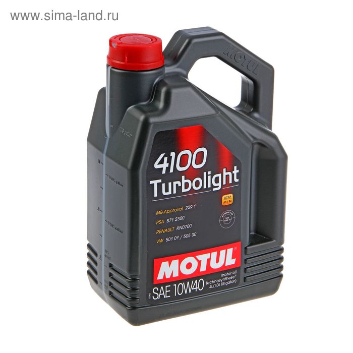 фото Моторное масло motul 4100 turbolight 10w-40 а3/в4, 4 л 100355