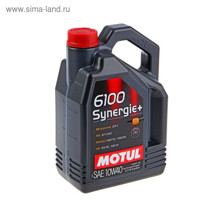 фото Моторное масло motul 6100 synergie + 10w-40 а3/в4, 4 л 101491