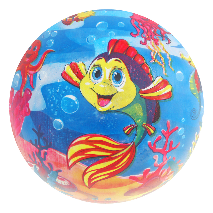 Мяч детский "Морские обитатели" 22 см, 60 гр
