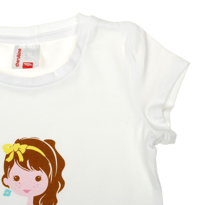 Футболка для девочки, рост 92 см (52), цвет белый